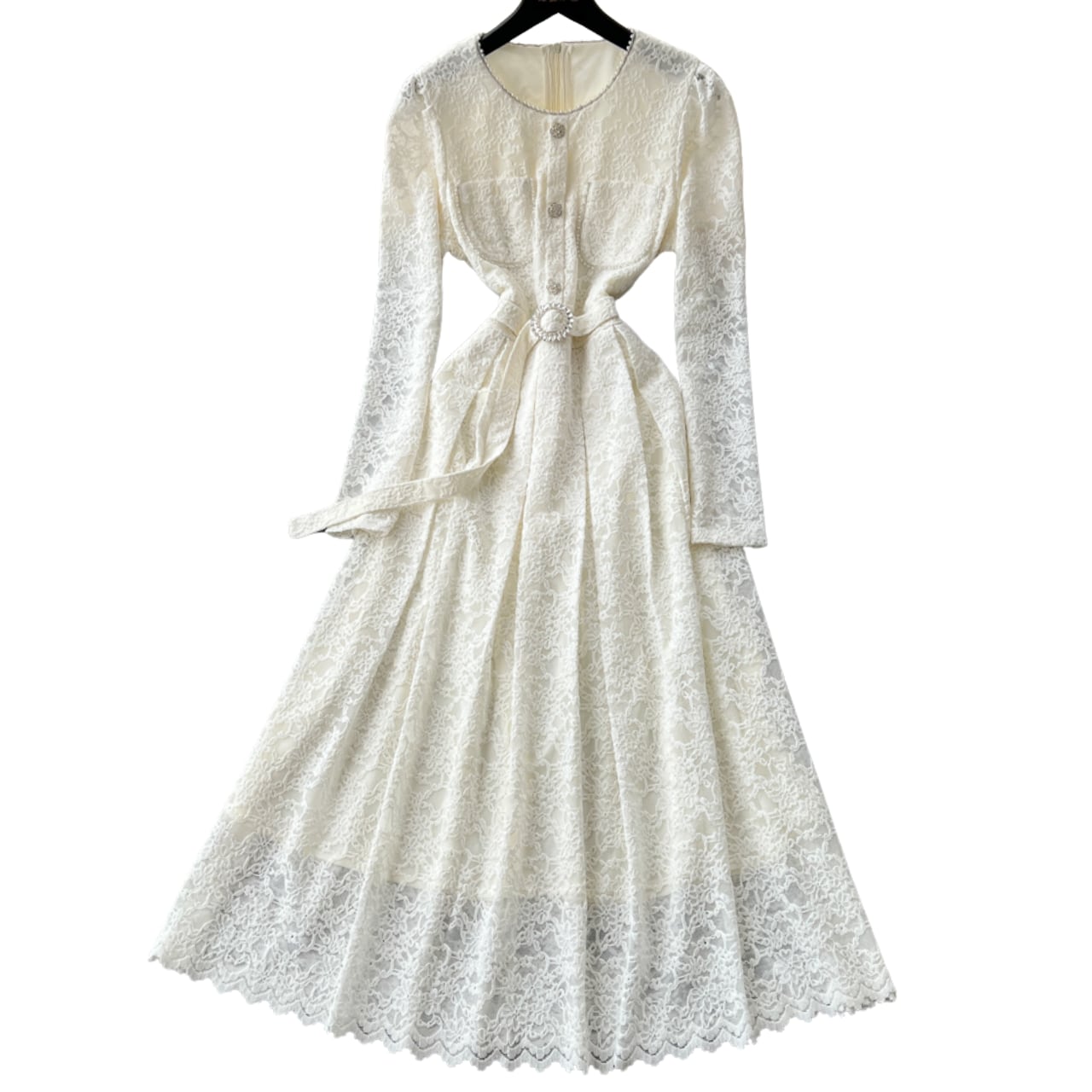 セレーヌレースロングワンピース L2056