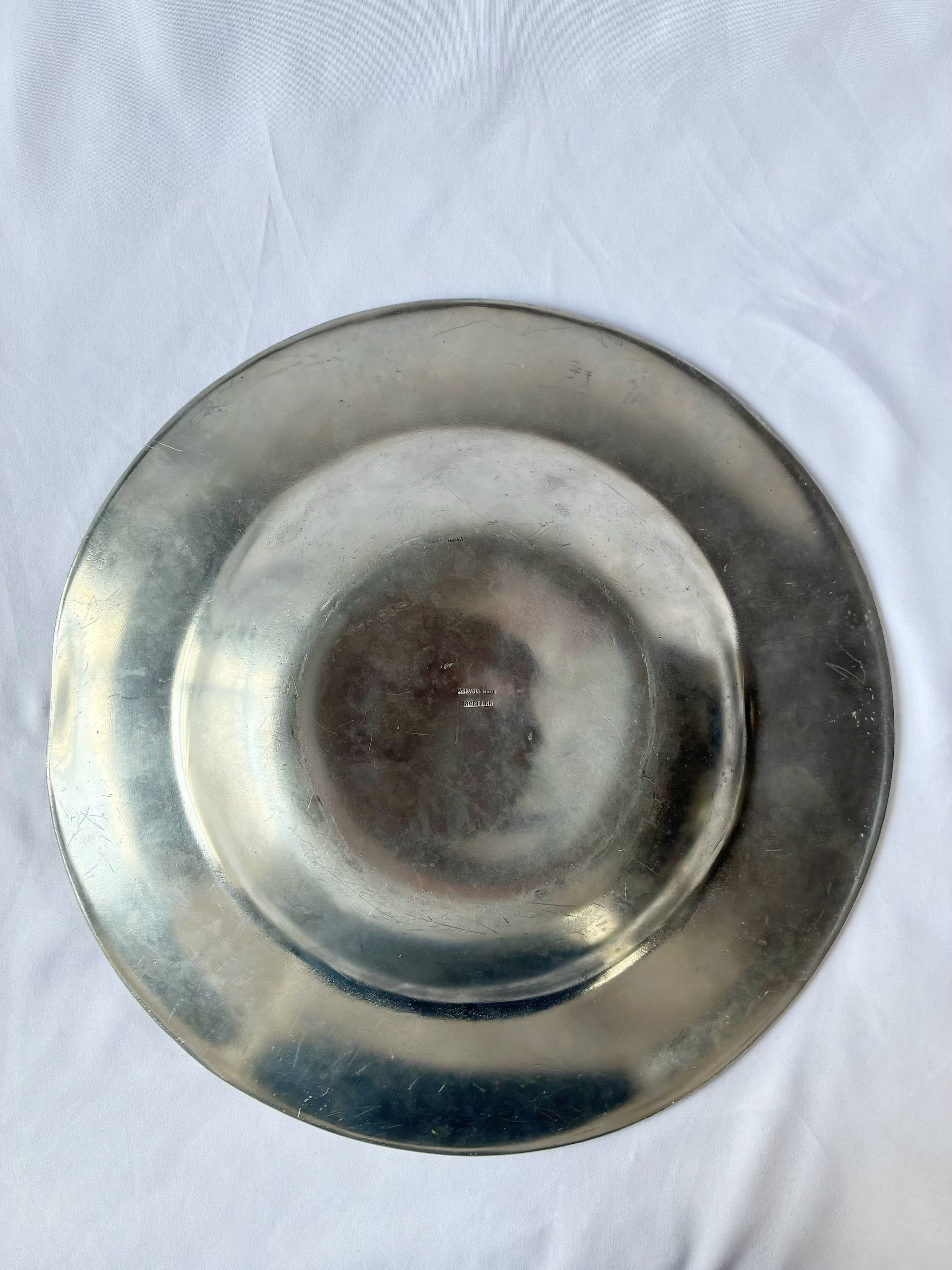 NORWAY Antique “Askvoll Brug”Pewter Tray | CARBOOTS