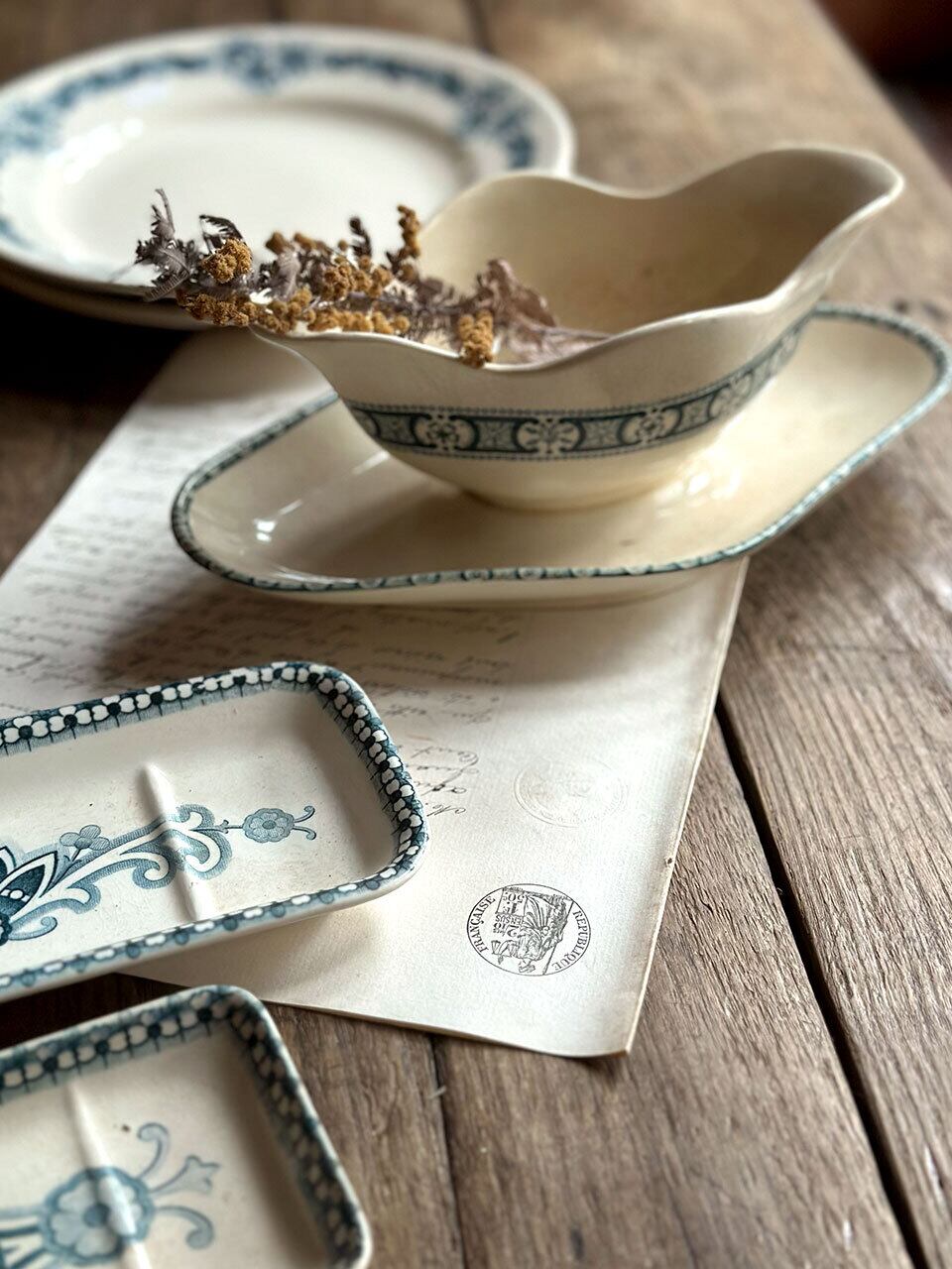 ソーシエール SALINS窯 クローバー 1900年代前期 | Brocante de La
