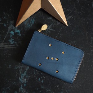 L-shaped zipper middle wallet (ORION night blue) cowhide