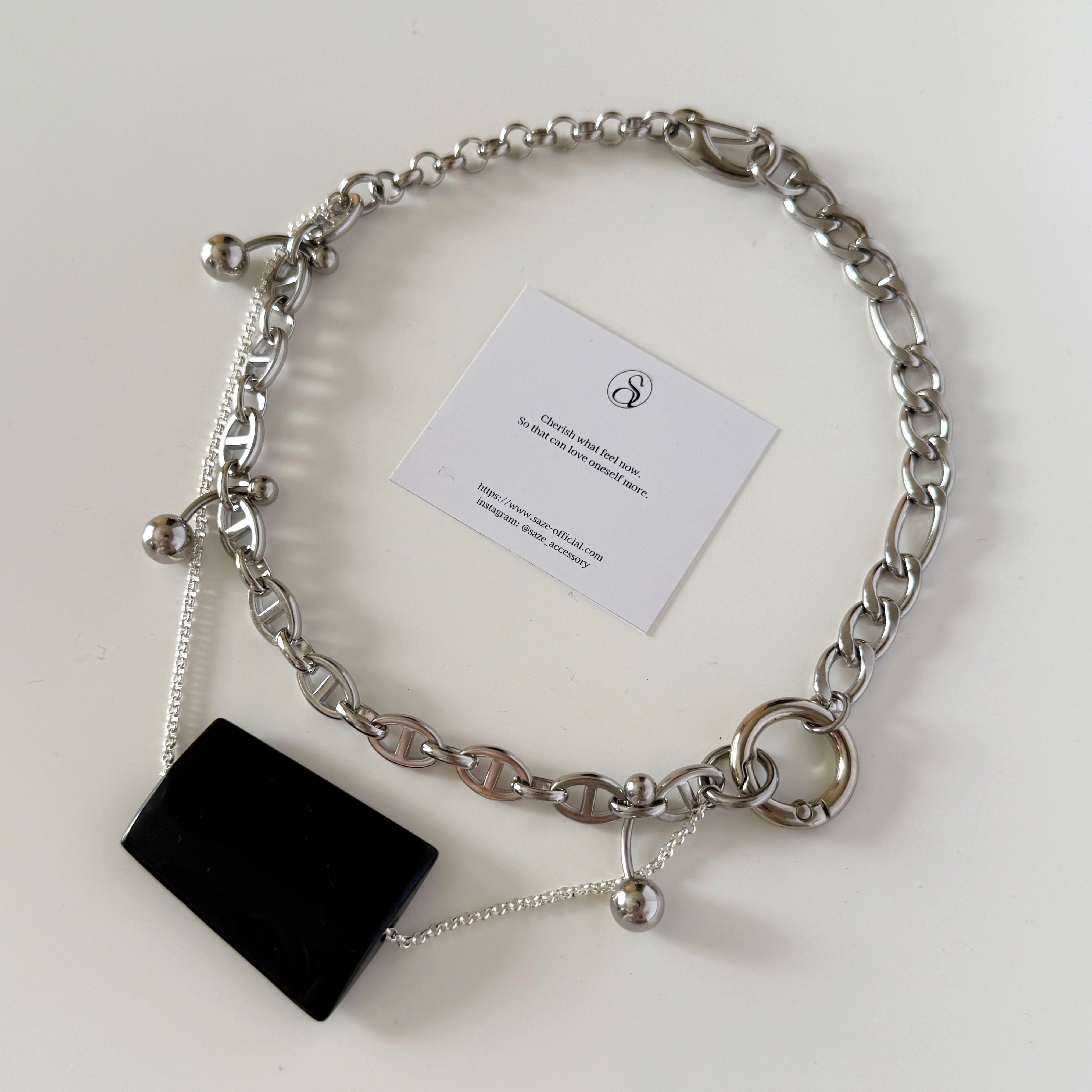 stone core necklace［black onyx］ | saze