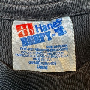 90s USA school TEE Hanes BEEFY Tシャツ ブラック 古着