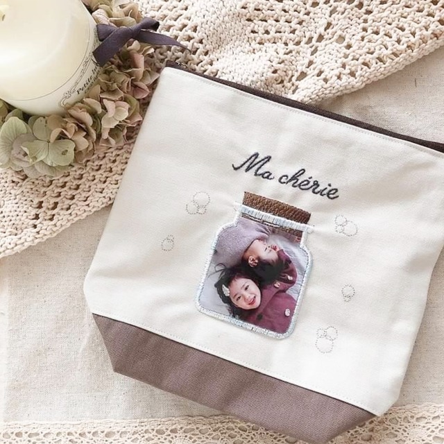 「何これ！？嬉しいっ！！」ちゃんと喜ばれるプレゼントです✭メモリアルフォトポーチ～通常サイズ～モカ