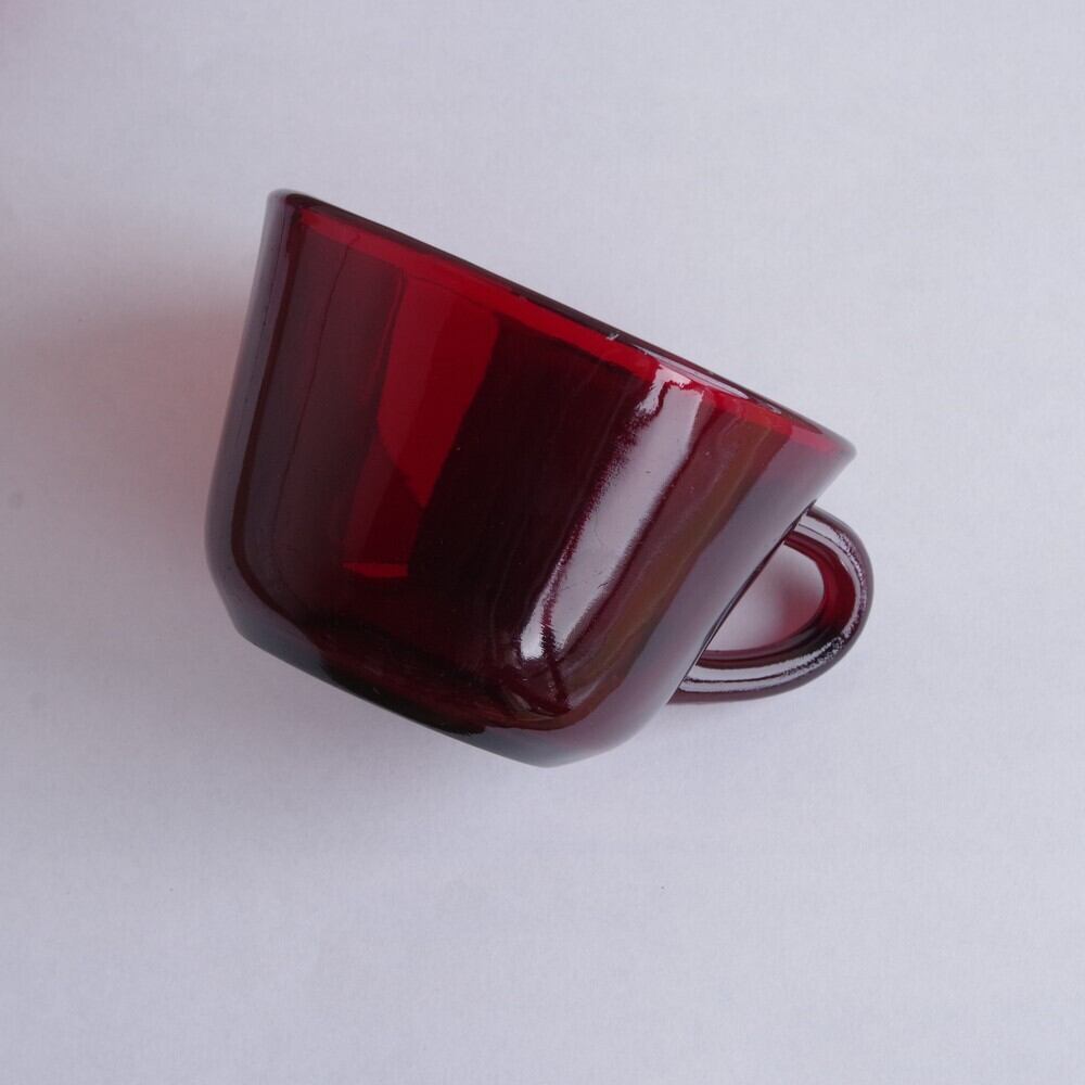 アメリカ製 アンカーホッキング ロイヤルルビー 赤 ガラス コーヒー 