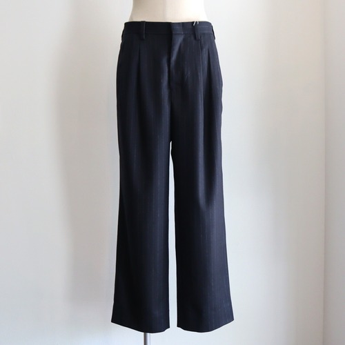 universal products. " WOOL 2 TUCK TROUSERS ( Navy Stripe )"