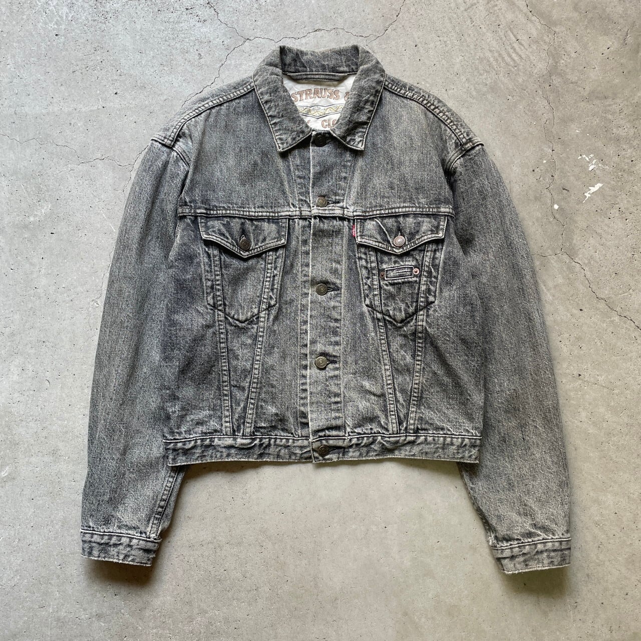 80s Levi's denim soutien collar coat