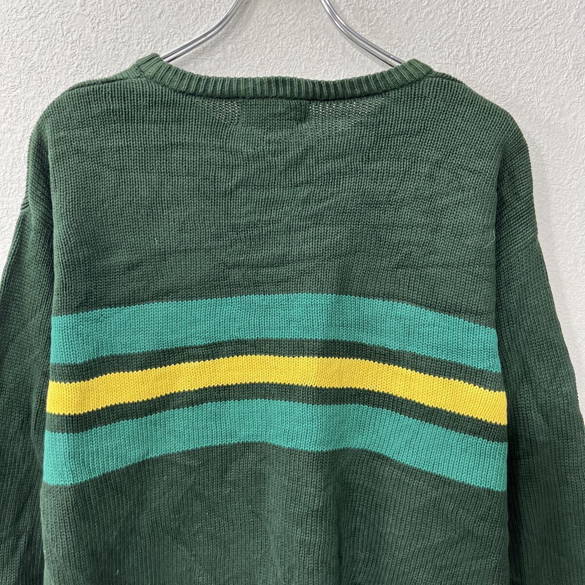 Eddie Bauer コットンニット セーター S グリーン エディーバウアー