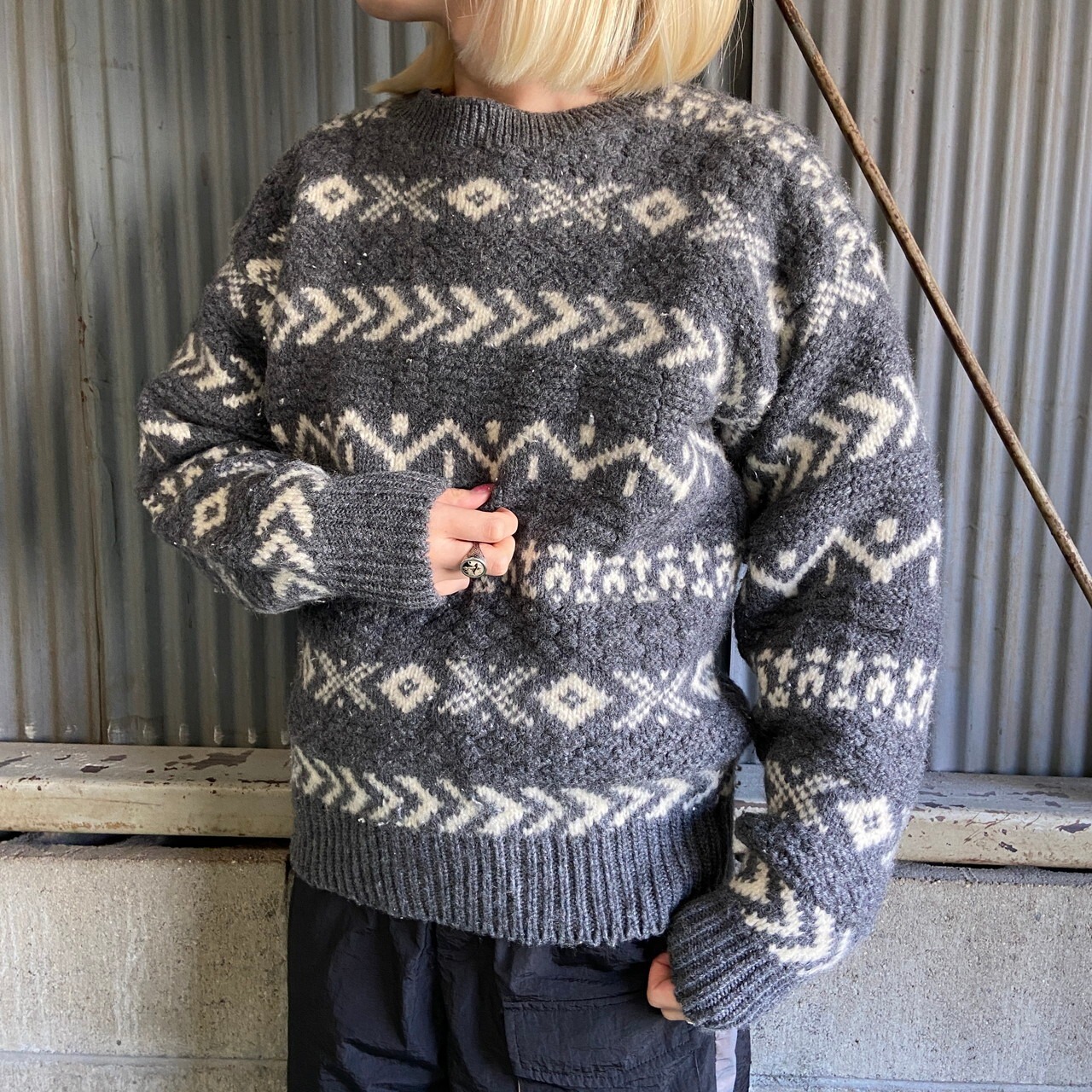 90年代 オールドギャップ GAPノルディック フェアアイル ウール ニット 