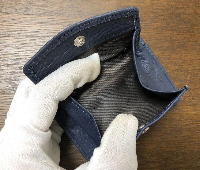 本革三つ折り財布》ミニ財布 薄くて軽い レディース ネイビー | Pay ID