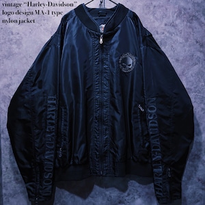 【doppio】vintage “Harley-Davidson” logo design MA-1 type nylon jacket