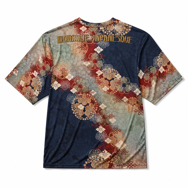 和紋様装飾　藍虹　和柄ユニセックス 180G Performance Tシャツ