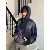 VINTAGE ストリート スプレー加工 ジップパーカー T1992