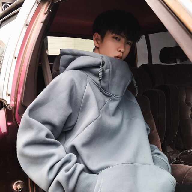 【予約販売】パーカー ハイネック 無地 長袖 メンズ オーバーサイズ ブルー オレンジ ホワイト グレー ゆったり カジュアル こなれ感 お洒落 韓国 トレンド 春 M/L/XL/2XL