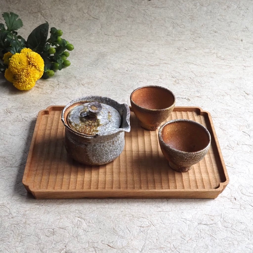 明野の小さなお盆や/入隅 我谷盆 胡桃 オイルフィニッシュ