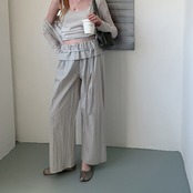 Élan Drawstring Gather Pants F0606