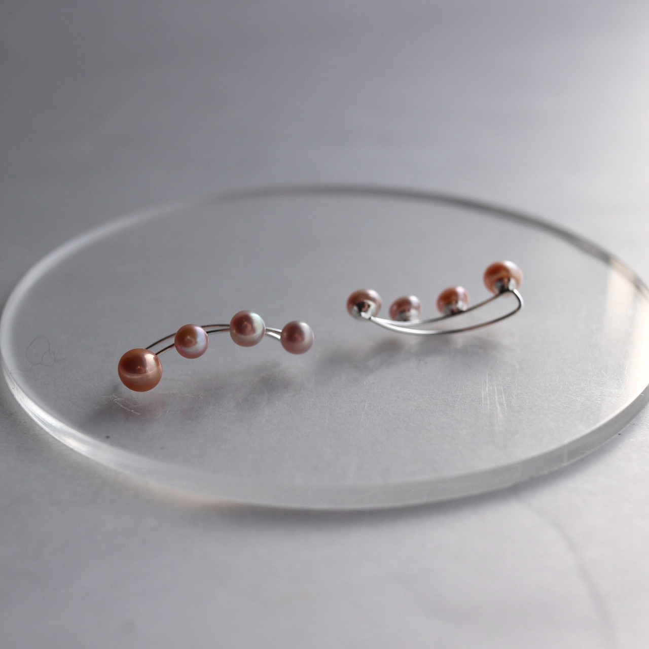 pink fresh water pearl earcuff