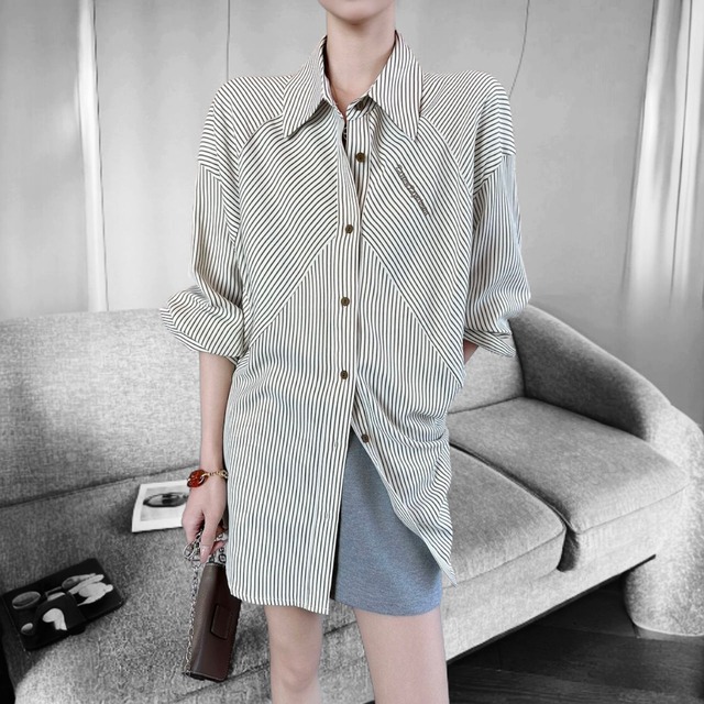 リラックス ストライプ柄 シャツ 00063