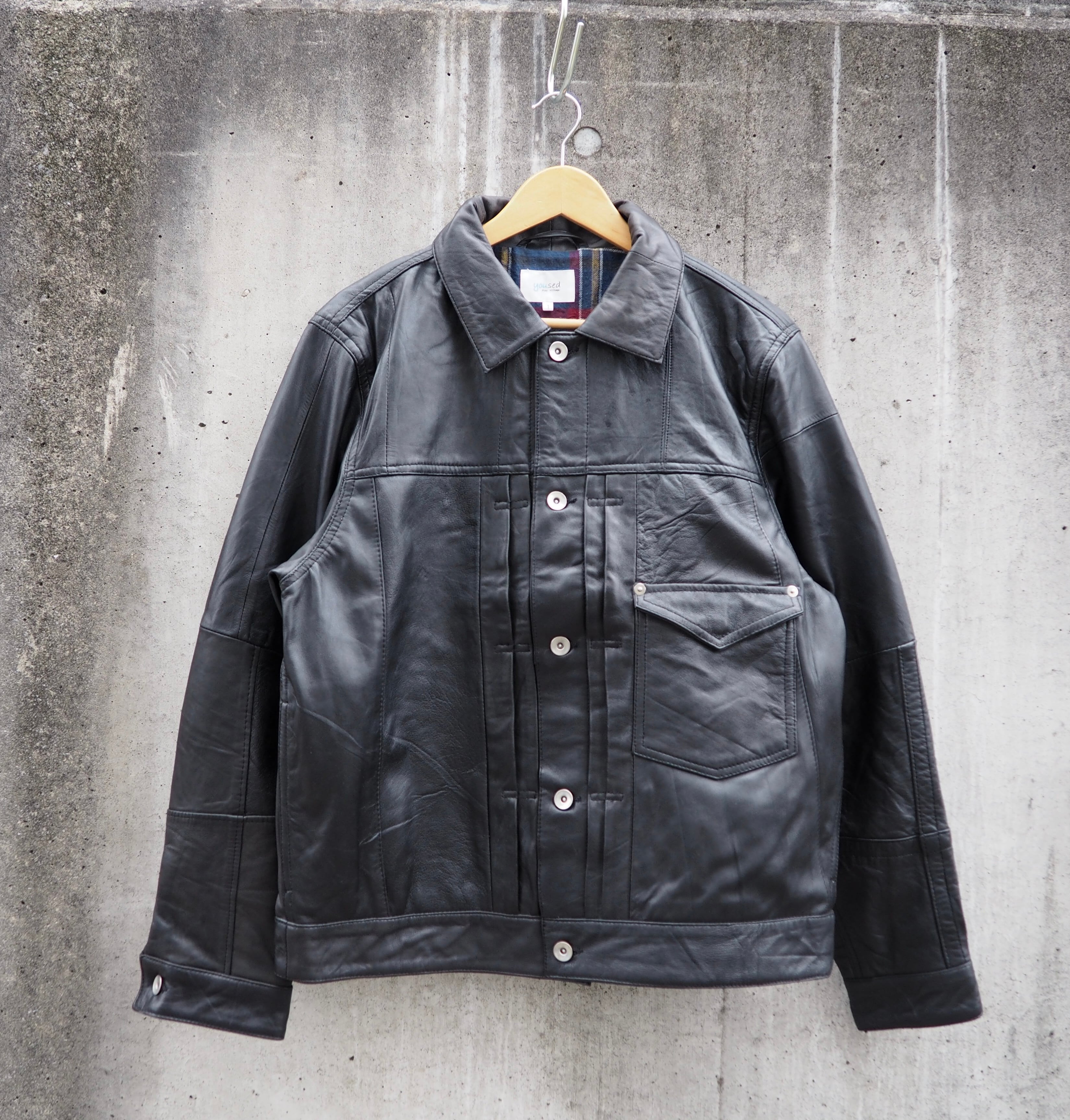 3POCKET 1st LEATHER JKT (Silver Button)
