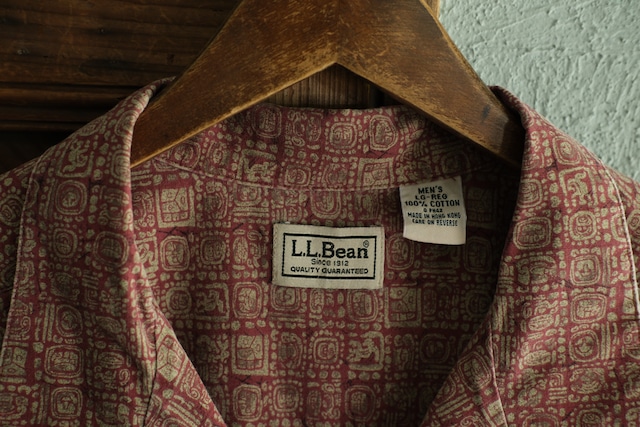 Utah/ "L.L.Bean"Multi-pattern open collar shirt