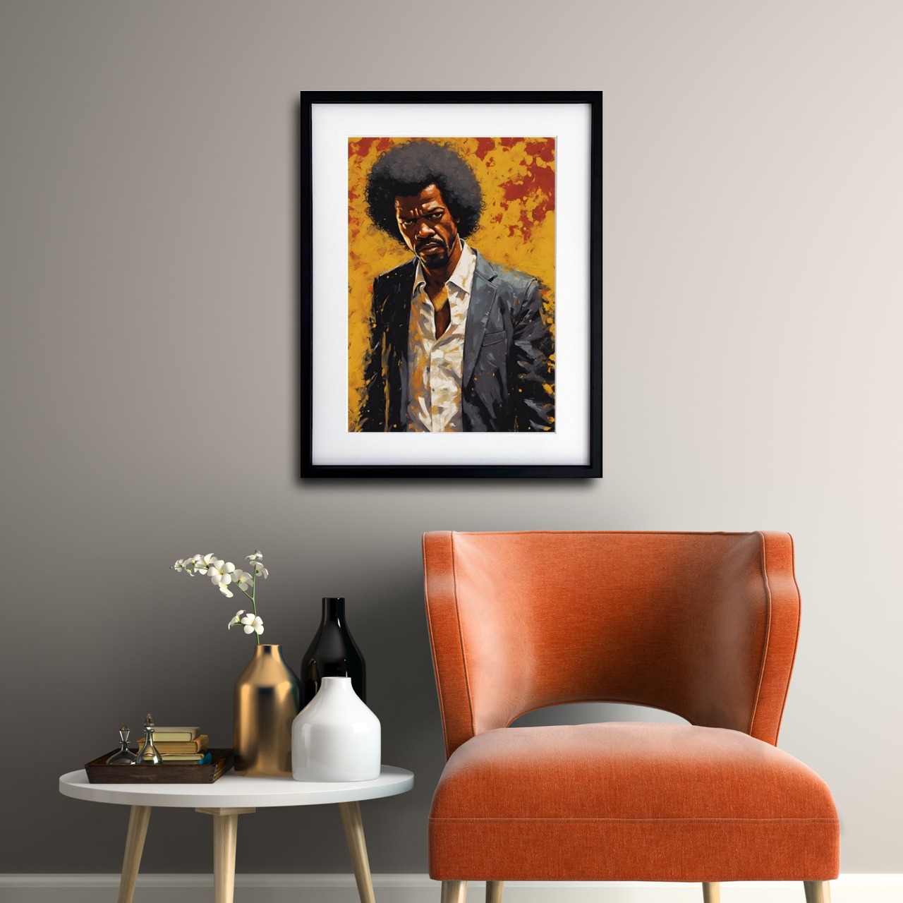 Jules｜パルプフィクションをクールに描いた映画アートポスター｜ラグジュアリーな空間を彩るポップカルチャーインテリア｜存在感ある一枚A4ポスター