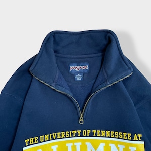 【JANSPORT】カレッジロゴ テネシー大学 UTC Alumni  チャタヌーガ ハーフジップ スウェット プルオーバー トレーナー M ジャンスポーツ University of Tennessee US古着