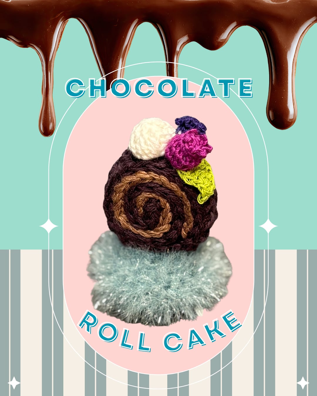 #ちょこっと乗るシリーズ「チョコレートロールケーキ」/ペット用アクセサリー(犬・猫・その他)