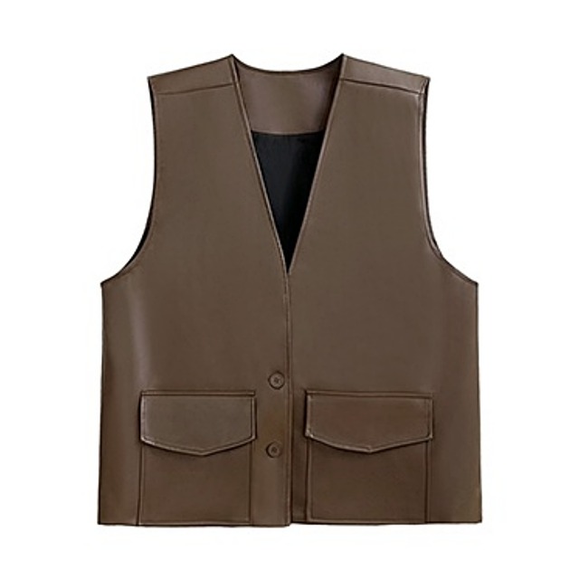 Pu leather vest C0175