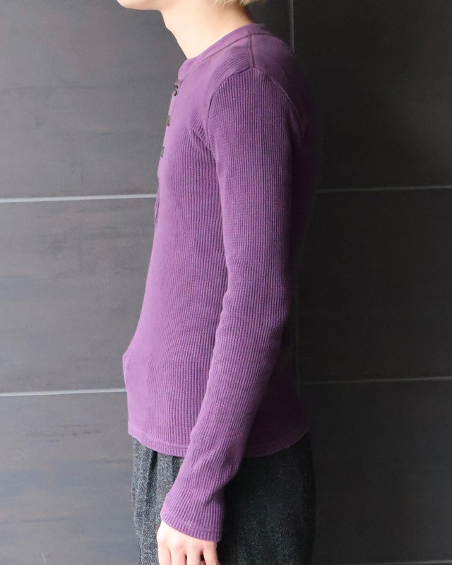 【ripvanwinkle】henley-neck thermal top