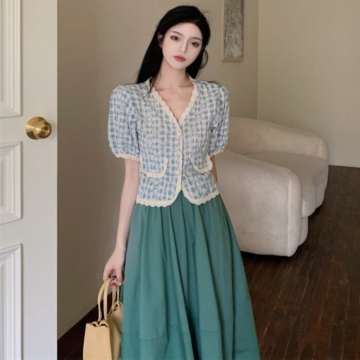 サマースタイルスタンダード刺繍レースカーディガンスカート レディース レトロ 夏物 ドラファッションホール12071752315