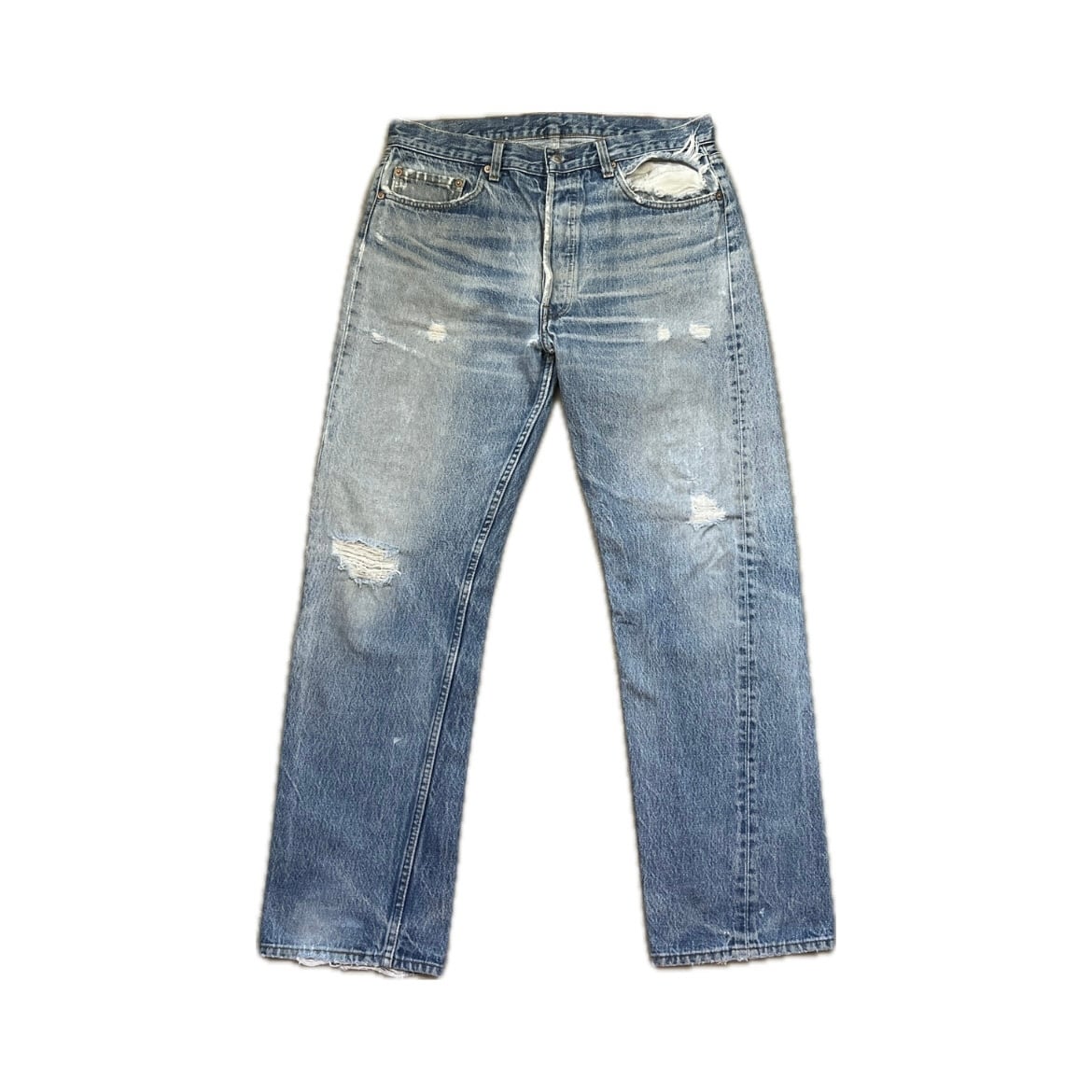 Levi's 501 Denim pants damaged made in USA | PITTZZ
