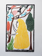 J.BORGES ジョタ・ボルジェス 木版画 L 【FULOZINHA E OS PASSAROS】