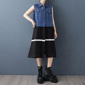 デニム切替 ベストスカート 00223