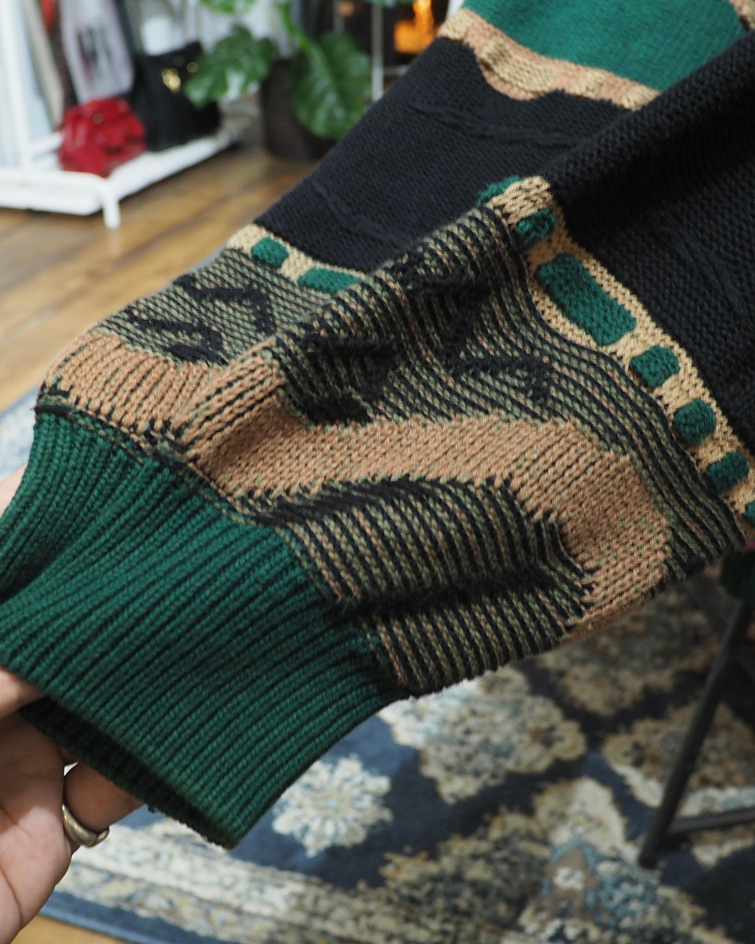 1990s " TOSANI ‐ Pure Cotton " Bewitching Color Vintage Loose 3D Knit