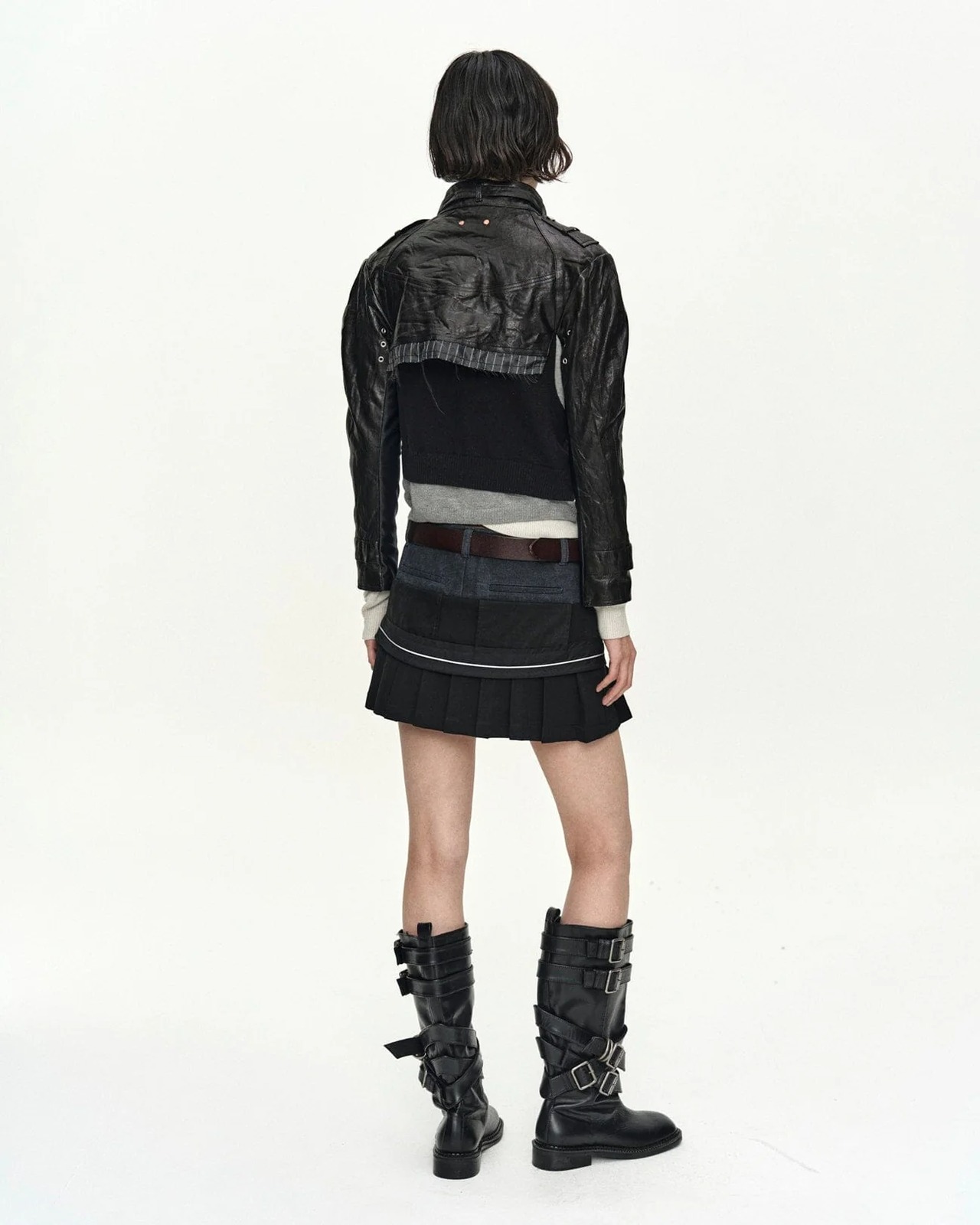 【26SS】ADSB Andersson Bell アンダーソンベル / ショート丈 レザージャケット / CUT-OUT SHRUNKEN RACING LEATHER JACKET - 7