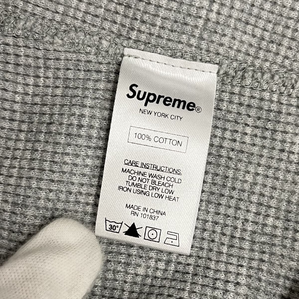 Supreme/シュプリーム【15AW】Logo Waffle Thermal Long Tee/ロゴ