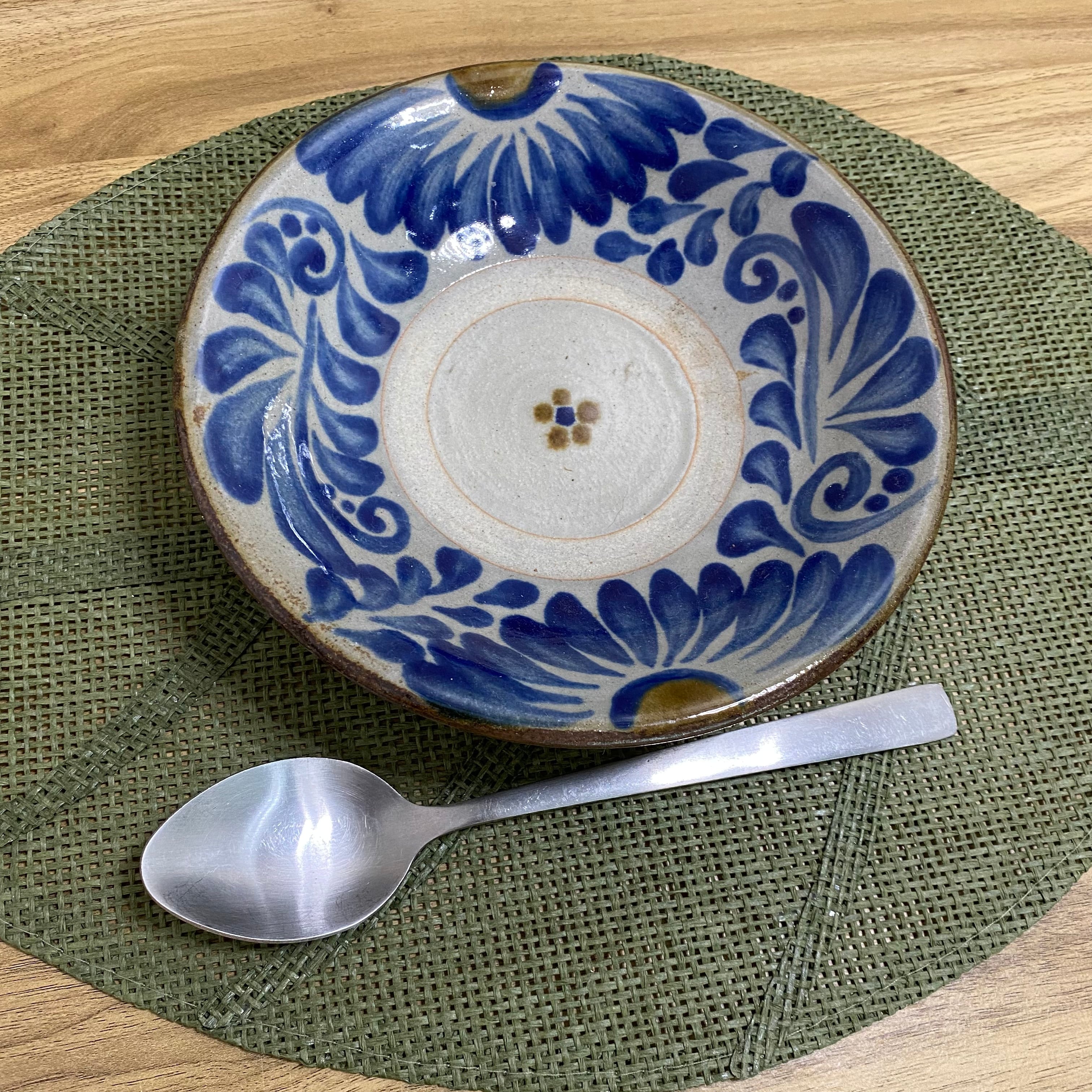 6寸皿重ね焼き 唐草模様 | 陶芸工房ふじ