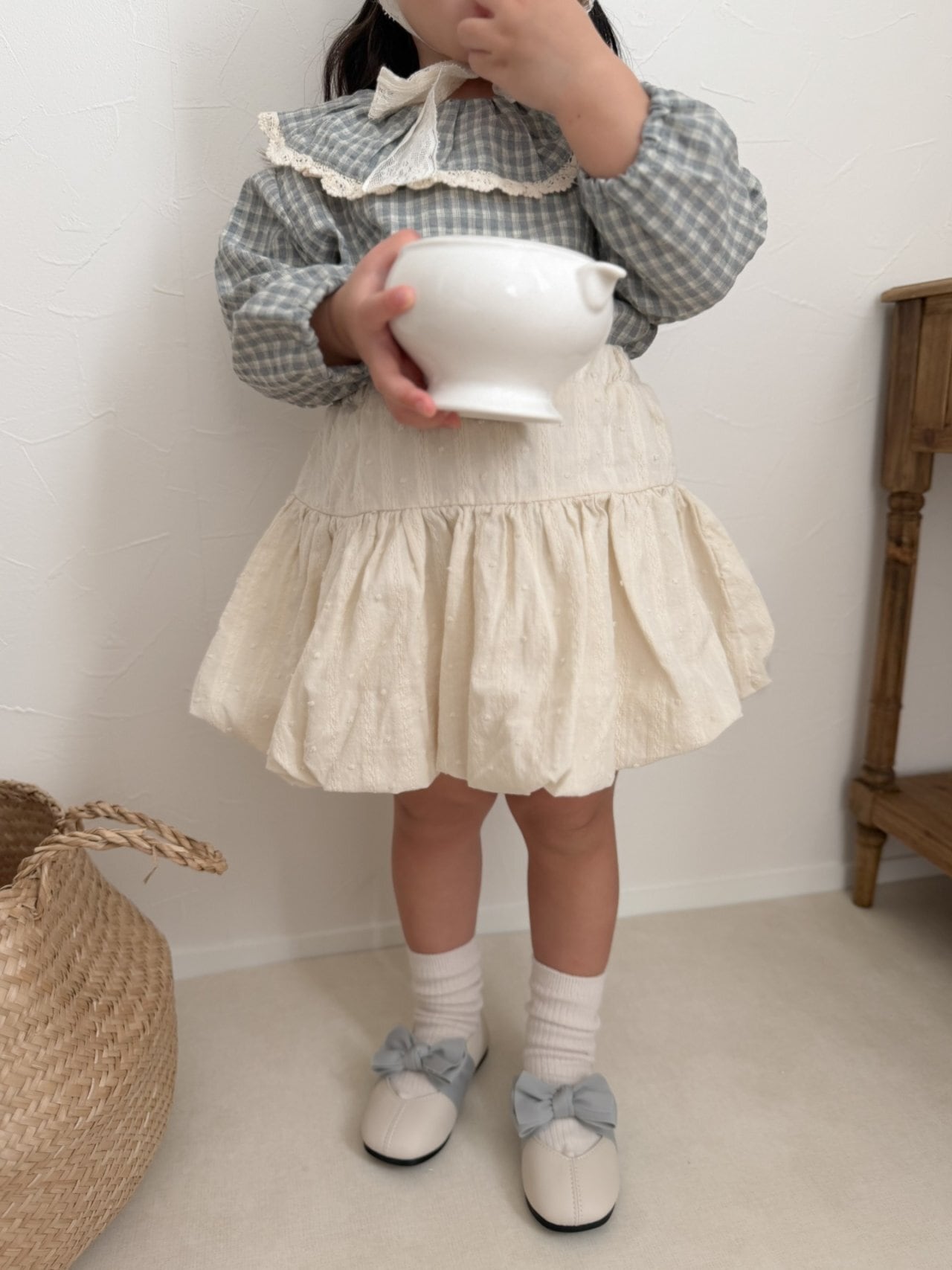 【即納/80size】トーションフリルブラウス/  mimimarket