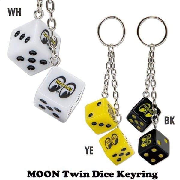 【 MOON / MOONEYES / ムーン アイズ 】 MOON Twin Dice Keyring ムーン ツイン ダイスキーリング / ホットロッド〚アメリカン雑貨 アメトイ〛