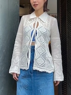 【24SS】Mame Kurogouchi マメクロゴウチ / Cotton Lace Knitted Cardigan