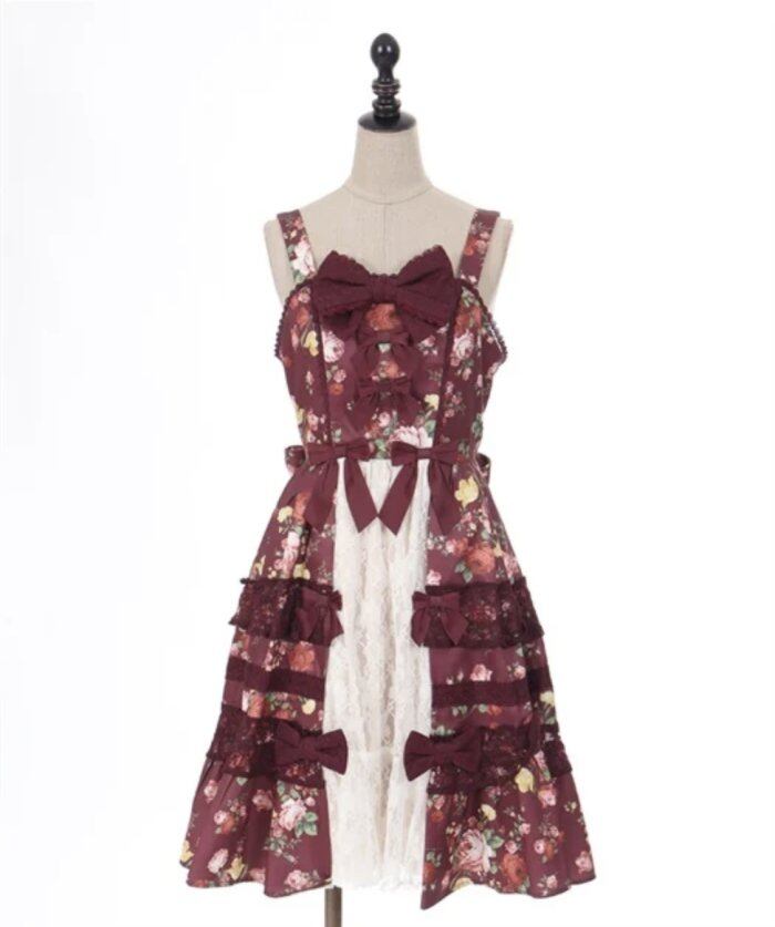 アンティークローズ柄ジャンスカ / a. axes femme【返品・交換・申込  