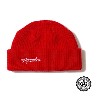 【ACAPULCO GOLD/アカプルコ ゴールド】CABLE BEANIE ニット帽 / RED / FW25 セール対象外