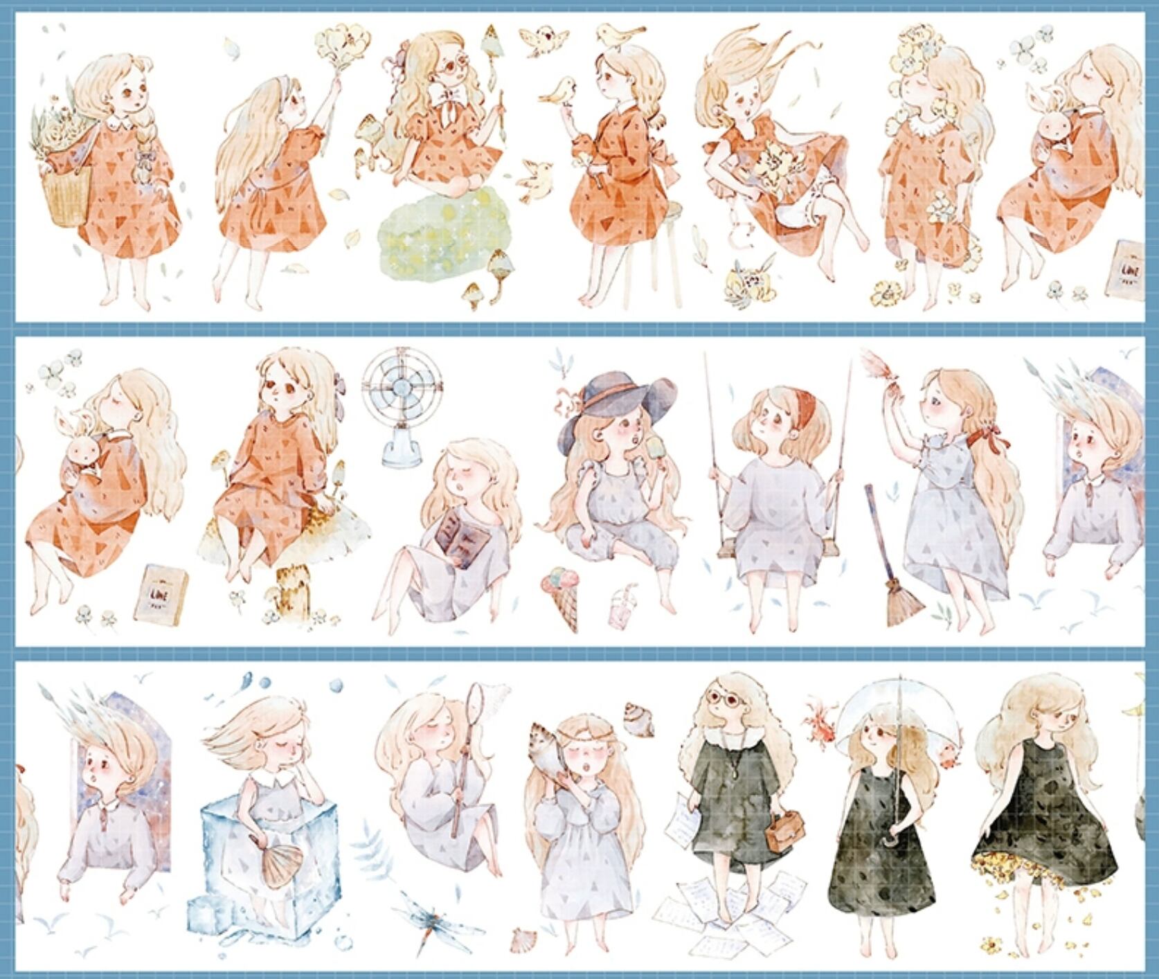 新作予約☆SND509｜新七天【四季姑娘】PET テープ 白インク 特殊インク  