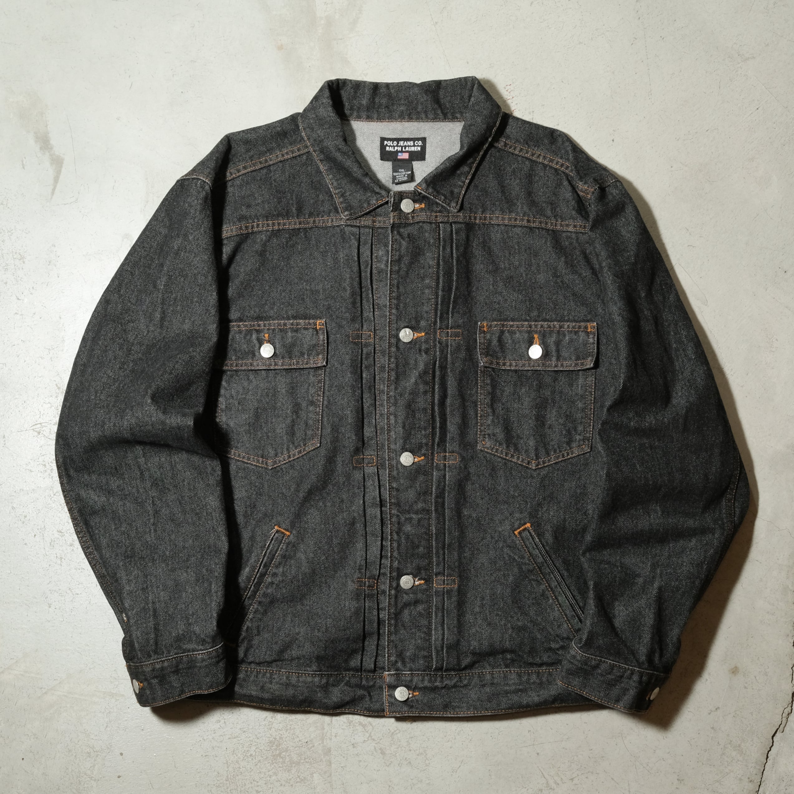 80's Levi's 75506 yarn dyed black denim jacket made in Canada [46