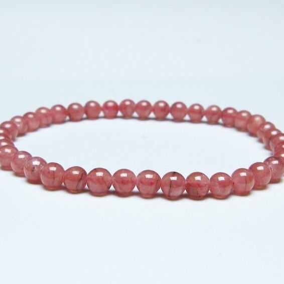 インカローズ ブレスレット 5mm ロードクロサイト ブレス 一点物 メール便可 [M便 1/10] 111-46678