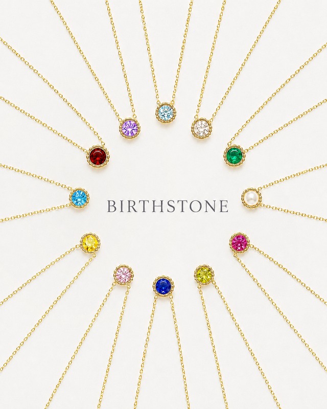 birth stone necklace 【ゴールド】