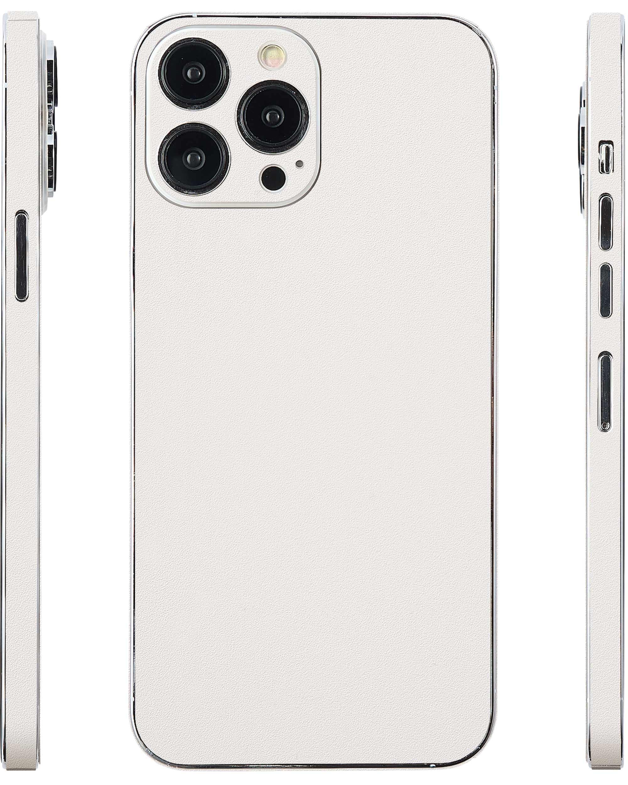 【人気】スキンシール iPhone 13 Pro Max 互換 くすみ 無地 シンプル 側面あり PURE WHITE (4)