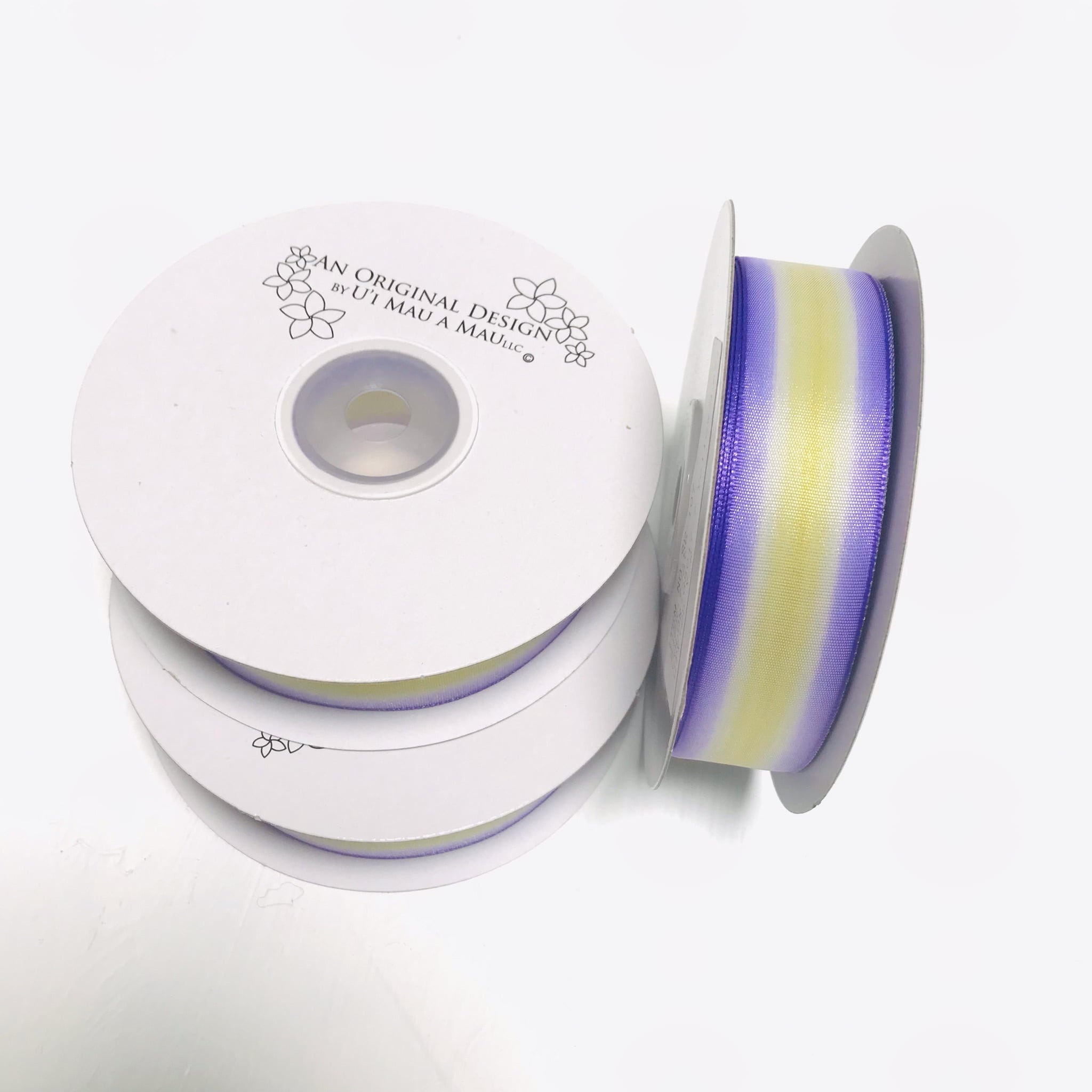 リボン】7/8ウィーボンリボン Lavender/Yellow/Lavender