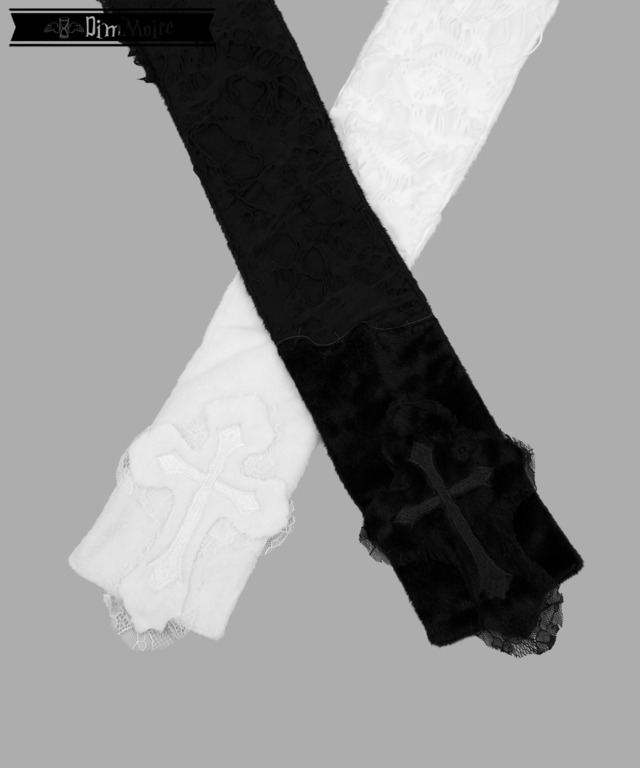 十字の誓いつぎはぎマフラー【White】