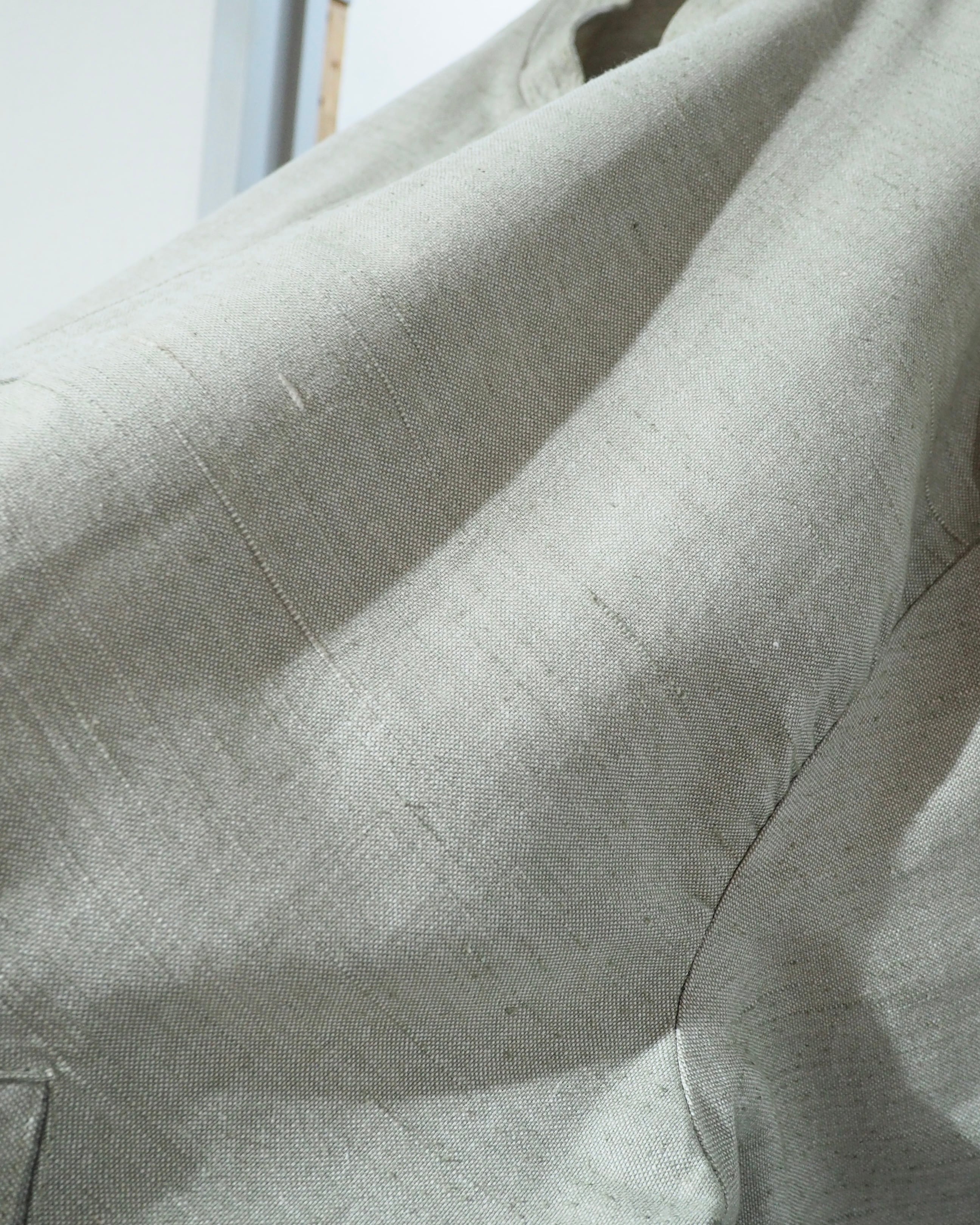 ” 無垢 ” Ecru White Color vintage Over silhouette No collar jacket