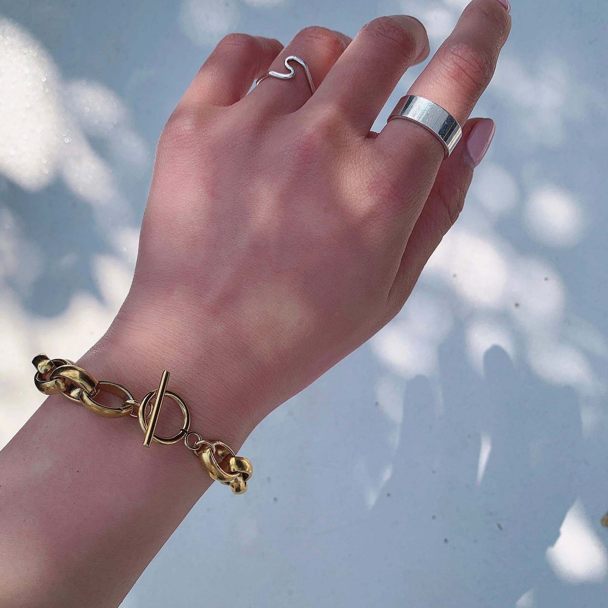 stainless＞ Dome gold /L bracelet | glanta